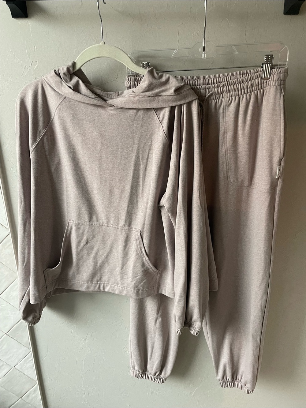 Aerie Cozy Matching Hoodie & Jogger Set in Light Blush